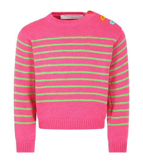 Philosophy Maglione fucsia per bambina a righe - CoccoleBimbi