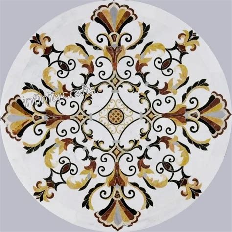 ROUND MARBLE DINETTE Table Top Pietra Dura Art Reception Table for ...