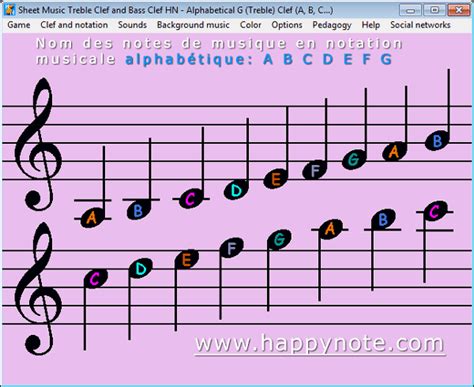 Notes de musique en notation alphabétique: A B C D E F G | Musique ...