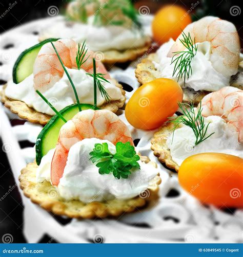 Seafood Canapes Stock Photo - Image: 63849545