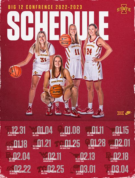 Iowa State Women's Basketball Confrence Schedule :: Behance