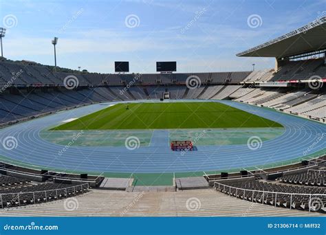 Montjuic Olympic stadium editorial stock image. Image of europe - 21306714