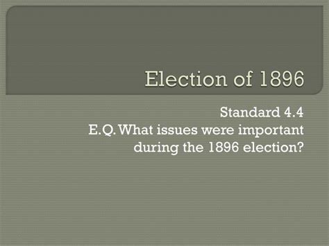 PPT - Election of 1896 PowerPoint Presentation, free download - ID:2859125