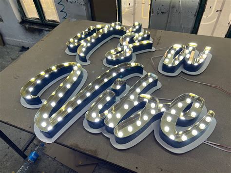 Custom Marquee Signs Metal LED Logo Business Illuminated - Etsy