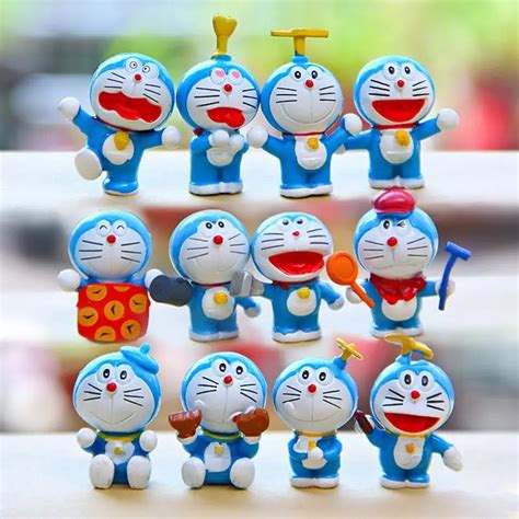 12pcs/lot Doraemon Cute Figures Toys Cute Doraemon PVC Action Figure ...