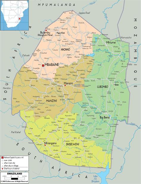 Manzini Swaziland map - Map of manzini Swaziland (Southern Africa - Africa)