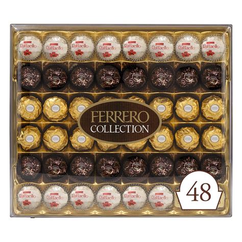 Ferrero Rocher Collection, Fine Hazelnut Milk Chocolates, 48 Count, Gift Box, Assorted Coconut ...