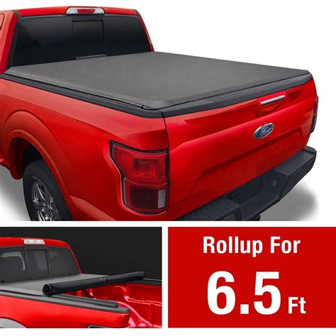 Soft Roll Up Truck Bed Tonneau Cover for 2015-2019 Ford F-150 | Styleside 6.5' Bed - Walmart.com ...