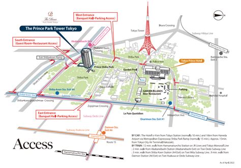 Map & Direction - The Prince Park Tower Tokyo - Official website