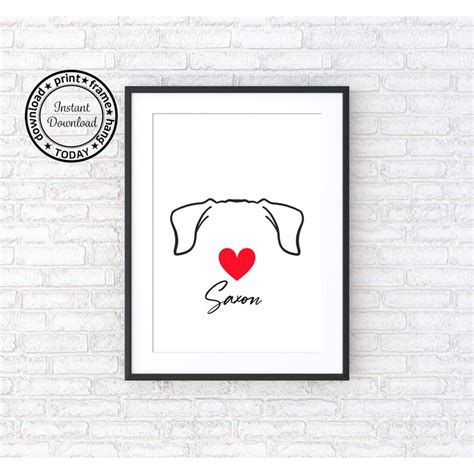 Custom Dog Name Wall Art Personalized Dog Gifts Dog Mom Gifts Custom Dog Digital Download Dog ...