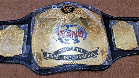 WWF World Tag Team Championship Title Belt Gold Plated Adult Size ...