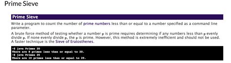 Solved Prime Sieve Prime Sieve Write a program to count the | Chegg.com