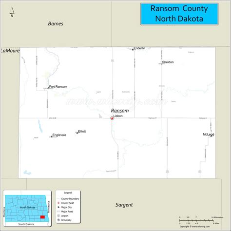 Map of Ransom County, North Dakota