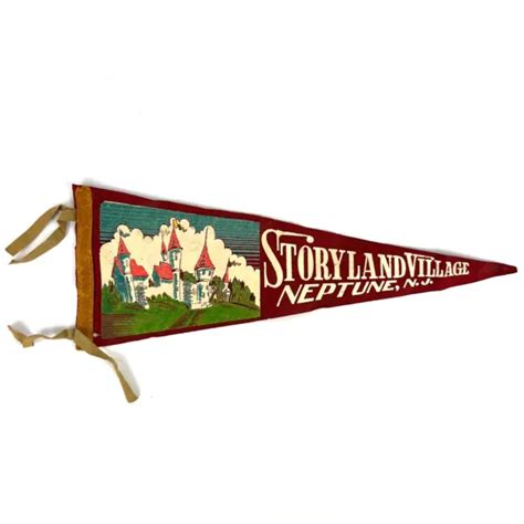 VINTAGE STORYLAND VILLAGE Neptune, NJ Pennant 1950s New Jersey Pennant 17in $19.95 - PicClick