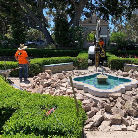 Alcazar Garden_Paving around fountain work - Balboa Park Conservancy