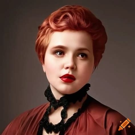 Victorian lady with short pixie haircut