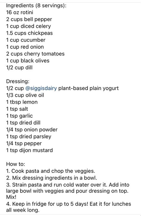 Pasta salad. Use mayo instead of yogurt. Has chickpeas | How to cook pasta, Drying dill, Stuffed ...