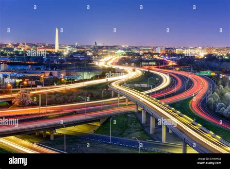 Washington, DC, USA skyline at night Stock Photo - Alamy