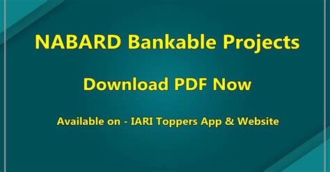 NABARD Bankable Projects PDF - NABARD Norms for IBPS AFO Mains