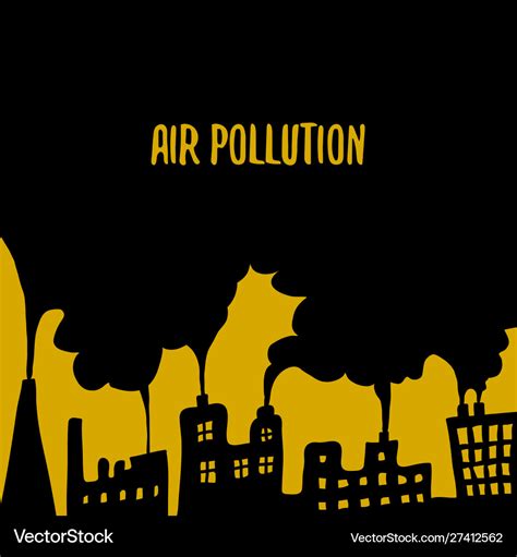 Air pollution cartoon doodle Royalty Free Vector Image