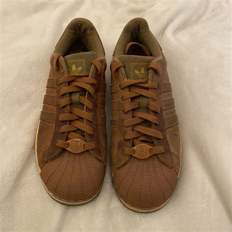 Adidas Originals Men's Tan and White Trainers | Depop