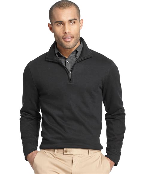 Van Heusen Big and Tall Heathered Quarter-Zip Pullover Sweater - Sweaters - Men - Macy's | 1/4 ...