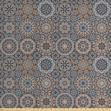 Mandala Fabric by The Yard, Arabian Traditional Arabesque Middle ...