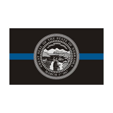 Nebraska State Flag Thin Blue Line NE Police Officer Sheriff Sticker ...