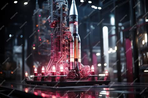 Premium AI Image | AI Rocket satellite launch base scene