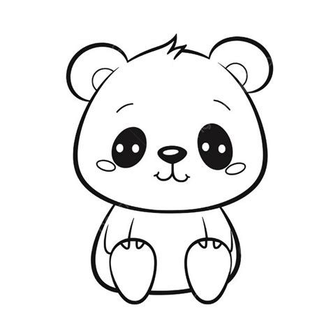 Dibujo De Impresión Para Colorear Oso Panda Kawaii PNG ,dibujos Dibujo De Oso, Dibujo De Panda ...