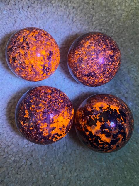 Yooperlite UV Reactive Fluorescent Sphere Sodalite Glowing Fire Stone ~ Polished Natural Stone ...