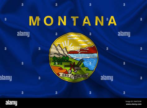 High detailed flag of Montana. Montana state flag, National Montana ...