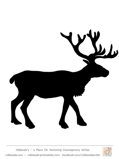 free-reindeer-clipart-silhouette-stag-1.gif (618×824) | Reindeer ...