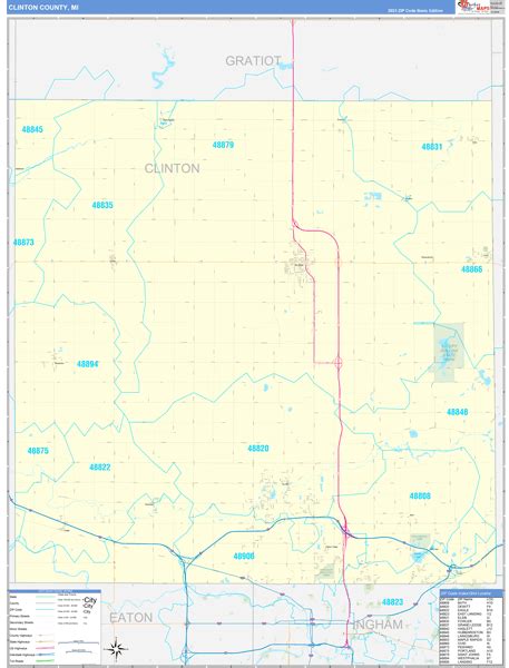 Wall Maps of Clinton County Michigan - marketmaps.com