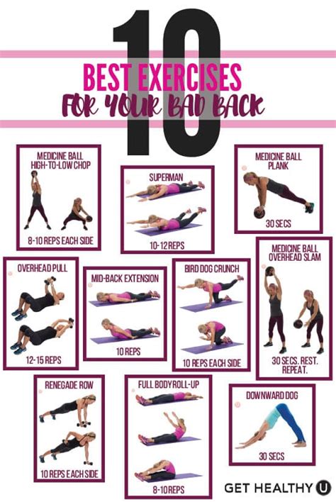 10 Best Exercises For Your Bad Back - Get Healthy U