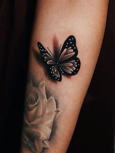 Black And White 3d Butterfly Tattoo | Butterfly tattoos for women, Unique butterfly tattoos ...