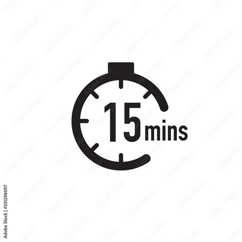 Vetor de 15 minutes timer, stopwatch or countdown icon. Time measure. Chronometr icon. Stock ...