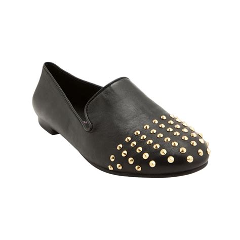 Steve Madden Melter Smoking Flats in Black (black leather) | Lyst