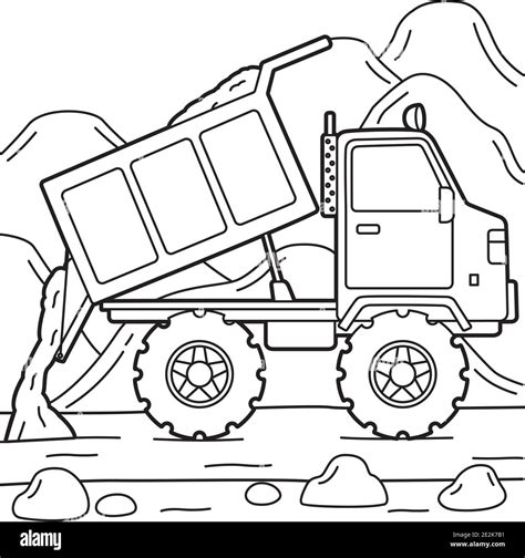 Dump Truck Coloring Page Stock Vector Image & Art - Alamy