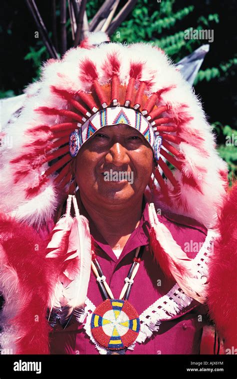 United States of America. Native American. Portrait of Chief Stock ...