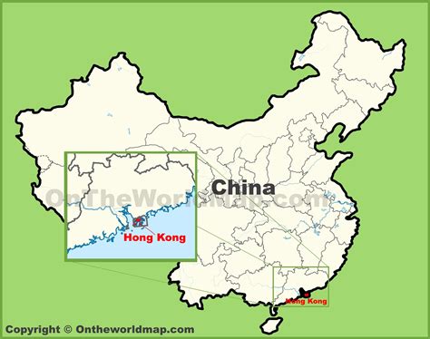 Hong Kong location on the map of China - Ontheworldmap.com