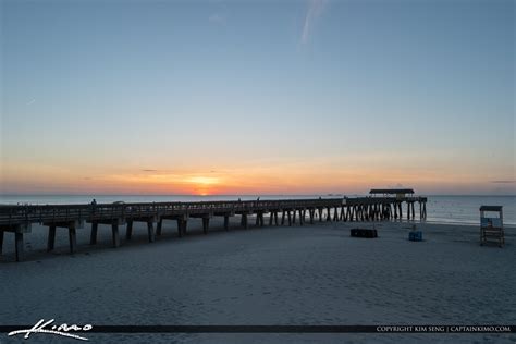 Tybee Beach Pier Sunrise Tybee Island Georgia | Royal Stock Photo