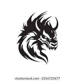 Dragon Black White Silhouette Illustration Stock Vector (Royalty Free ...