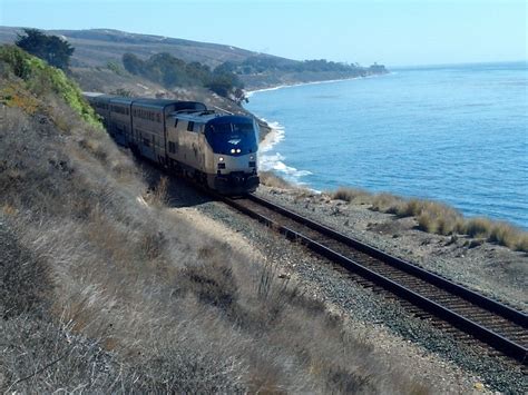 The Passenger Train called The Pacific Surfliner passes Vista Point on ...