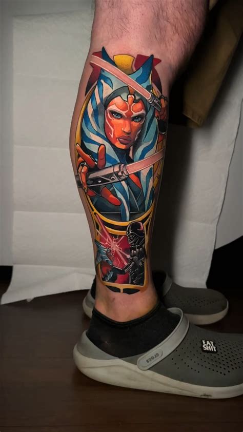 Ahsoka tattoo done by Bronson Coddington at Okami Tattoo (Newfoundland, NJ) : r/nerdtattoos