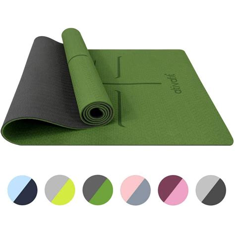 ATIVAFIT Non Slip TPE Yoga Mat Eco Friendly Exercise & Workout Mat with Carrying Strap Types of ...