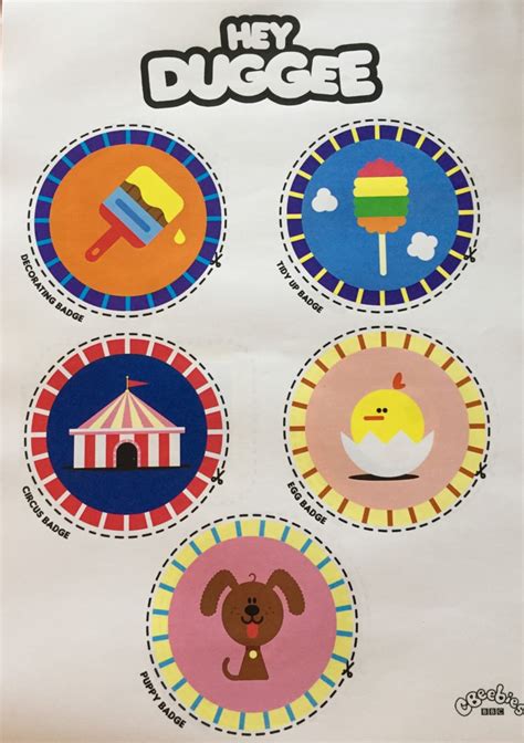 Free Printable Hey Duggee Badges List