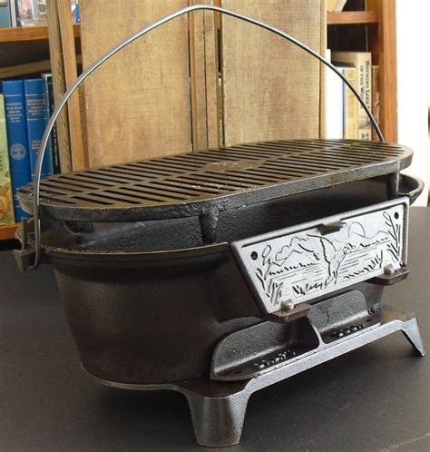 Vintage Lodge Cast Iron Charcoal Hibachi Grill American | Etsy | Lodge ...