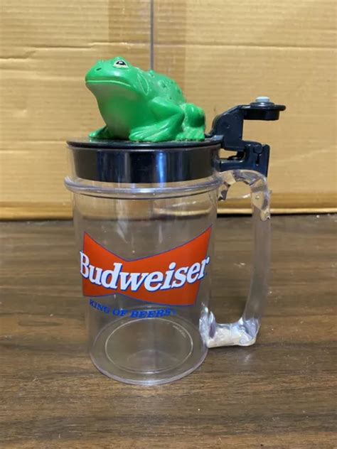 VINTAGE 1996 BUDWEISER Beer - "Talking Frog on Lid" Plastic Mug / Stein - Works $10.38 - PicClick