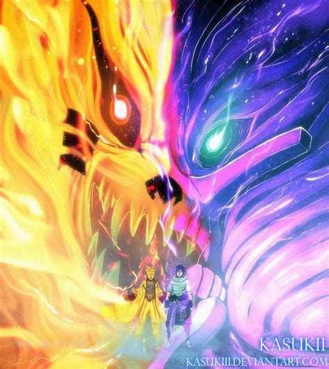 Kurama, Naruto, Sasuke and Susano | Arte delle anime, Immagini di ...